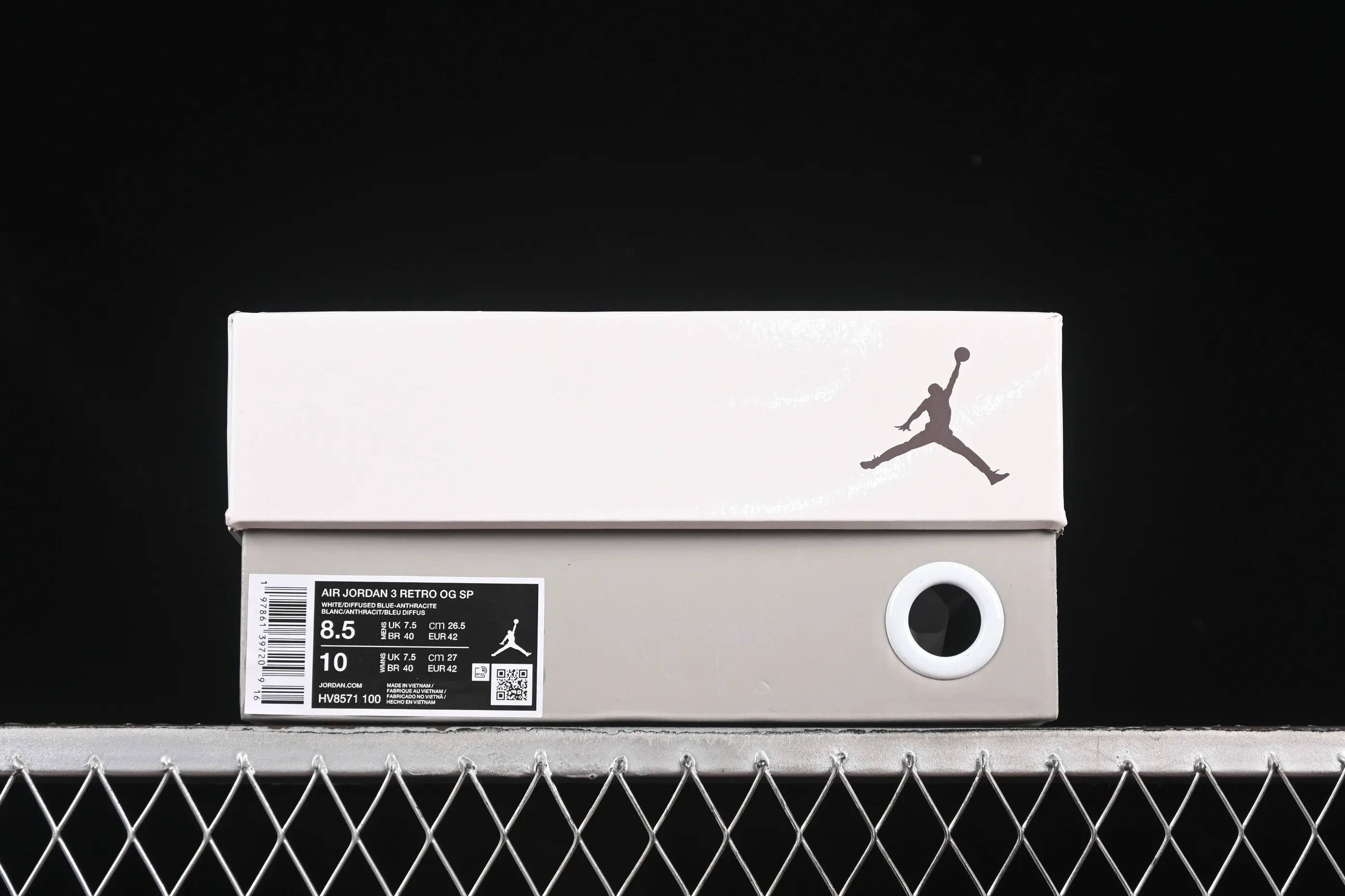 All categories Air Jordan Jordan series basketball shoes Air Jordan 3 LW version Air Jordan 3 Retro OG SP "Diffused Blue" AJ3 Joe 3 white and blue cement HV8571-100